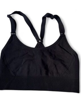 all in motion Black Seamless Adjustable-Strap Sports Bra